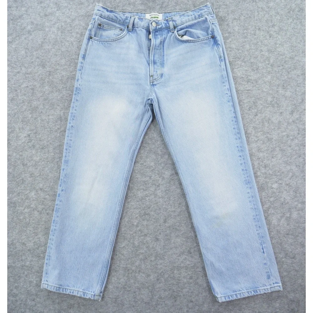 Reformation Jeans Womens 29 Blue High Rise Straight Button Retro 90s Denim
